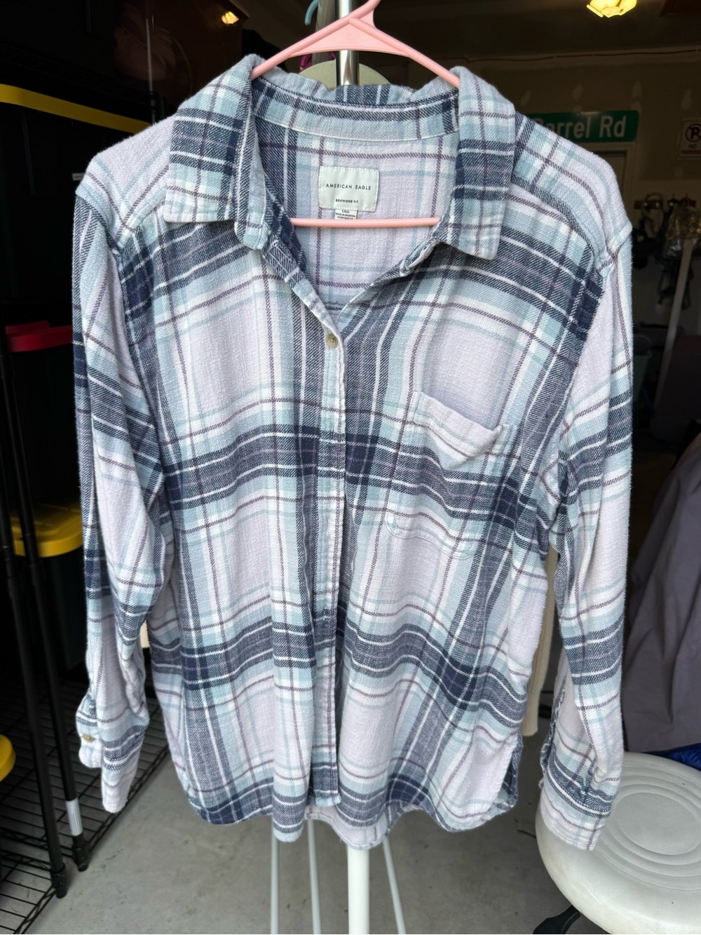 American Eagle Outfitters purple Plaid flannel - Boyfriend fit